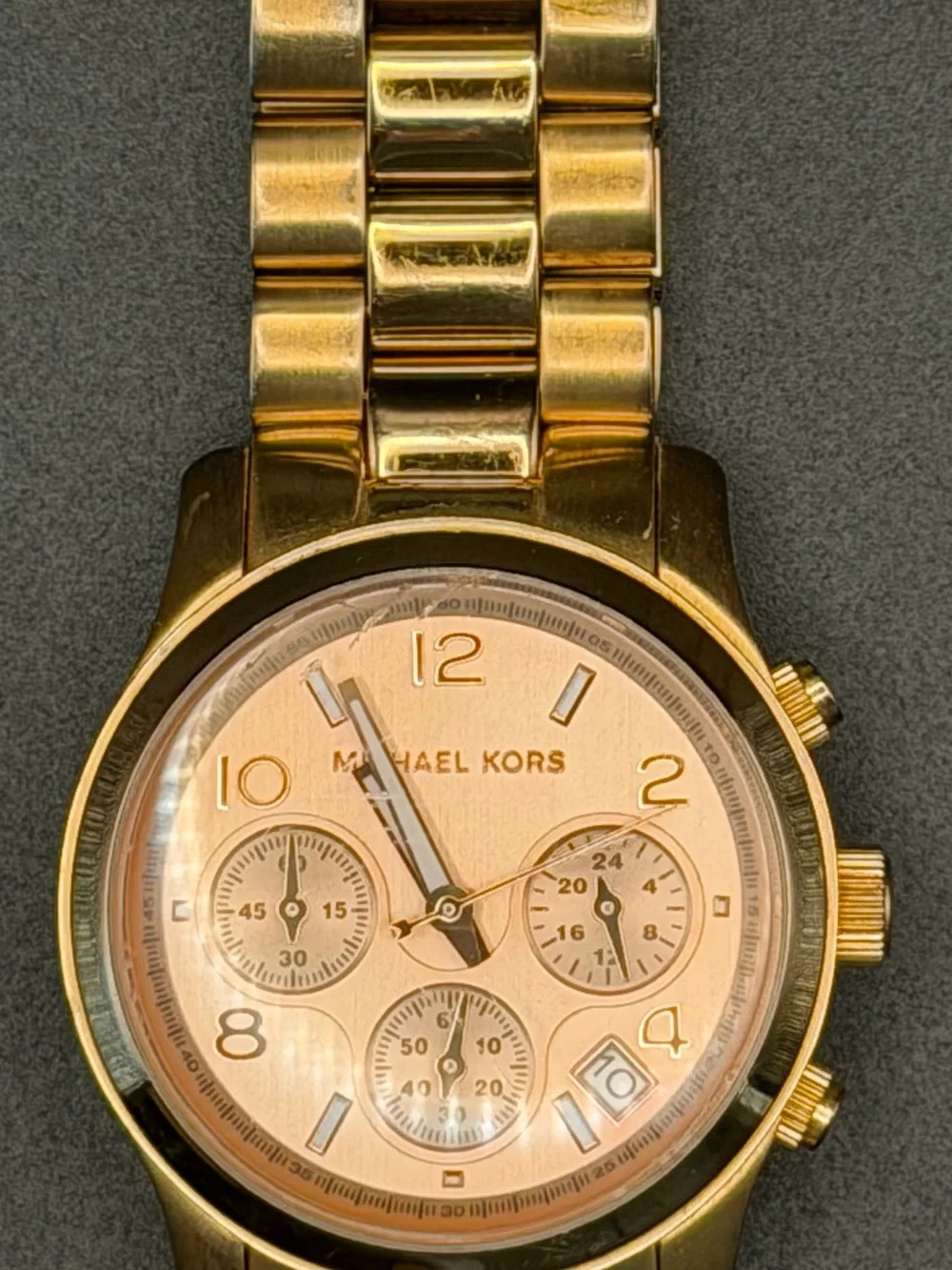 Michael Kors Rose Gold Tone Chronograph Bracelet Watch